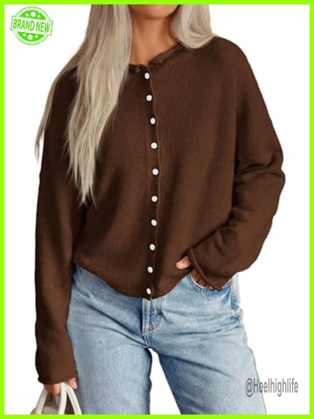 PRETTYGARDEN Women's Oversized Button Up Cardigan Lightweight Knit Fall Sweater